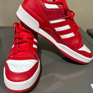Adidas Bold Red and White Trainers